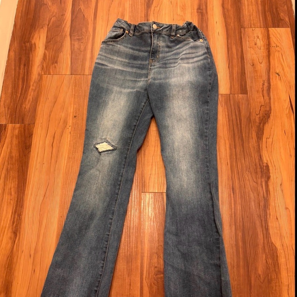 Bundle of 2 Jeans + Sweater.  Blue Women's Jeans and Olive Green Sweater